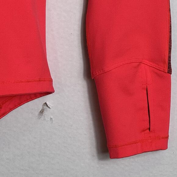 Reebok Mens XL Quarter Zip Pullover Red Black Long Sleeve Running Training Shirt - Picture 4 of 8